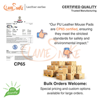 Tapis de souris en cuir PU et PVC avec bord cousu |   Tapis de bureau antidérapant et imperméable |   Tapis de souris en cuir personnalisé avec logo 250*210*2mm