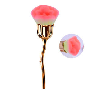 Brosse à ongles longue poignée en fibres douces, grande taille, rose, noir, rouge, or, rose doré, pour éliminer la poussière, pour manucure, salon, nettoyage des ongles, brosse pour nail art - Product Image 6