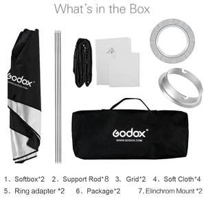 GODOX Softbox 30*120cm Rechteckige Softbox Honeycomb Grid Softbox mit Bowens für Portrait Studio Flash Speed lite Unit Portrait - Product Image 5