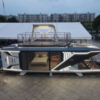 Villa Conteneur Modulaire Préfabriquée en Panneaux Sandwich Prêts à l'emploi, Structure en Acier, Étanche, Écologique, Luxe Moderne