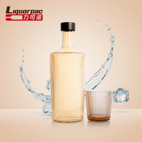 Bouteille à spiritueux en verre moderne et écologique avec bouchon à vis 375ml/750ml Forme tendance pour whisky, vodka, gin et alcool premium