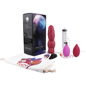 Consolador Anal inflable de silicona con forma de <span class=keywords><strong>lobo</strong></span> para mujer, consolador con nudo de perro con bomba, consolador de silicona para mujer - Product Image 4