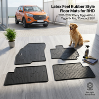 Tapis de sol de voiture pour Chery Tiggo 4 Pro 2021-2027 (conduite à droite) – Tapis en caoutchouc latex robustes et imperméables toutes saisons – Accessoire intérieur