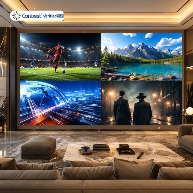 Canbest P0.7 P0.9 P1.2 P1.5 COB Micro LED Video Wall Display Screen 3840Hz with HDR for Premium Home Theater Media Gaming Room