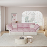 Canapé-lit convertible 3 en 1 personnalisable, canapé-lit moderne pliable, canapé-lit queen size, canapé-lit nuage doux, rose