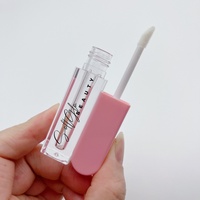 Mode Unique Carré Transparent Cristal Lèvres Glaçure 1.5ml Fine Tête De Brosse Applicateur Maquillage Cosmétiques Brillant À Lèvres Tube