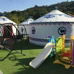 <span class=keywords><strong>Yourte</strong></span> de Luxe en Bambou Quatre Saisons, Dôme Mongol en Toile de Coton Imperméable avec PVC, Maison à <span class=keywords><strong>la</strong></span> Fonctionnalité Élégante - Product Image 4