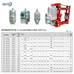 เบรกดรัมระบบไฟฟ้าไฮดรอลิกซีรีส์ YWZ4 พร้อมตัวขับเคลื่อนไฟฟ้าไฮดรอลิก ED23-5 ED30-5 ED50-6 - Product Image 2