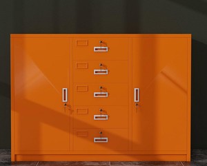 Armoire en acier bas bureau armoire de remplissage verrouillable au sol <span class=keywords><strong>tiroir</strong></span> outil <span class=keywords><strong>casier</strong></span> de stockage avec étagère pour bureau hôpital maison - Product Image 4