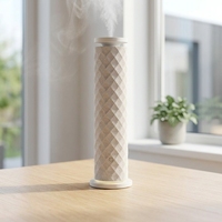 Diffuseur d'air froid sans eau 120 ml, enveloppé de tissu, pour huiles essentielles, aromathérapie, avec lumière LED et minuterie, parfum d'ambiance