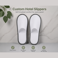 Chaussons d'hôtel jetables antidérapants en tissu éponge pour les commodités de voyage