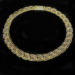 Vente en gros de luxe or argent bouledogues français gros lien cubain collier ras du cou collier - Product Image 5