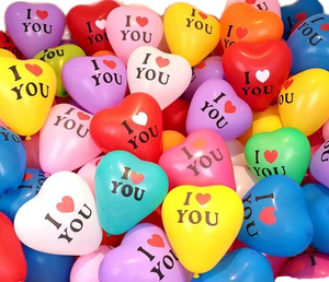 Decorazioni per Matrimoni e San Valentino Palloncini Personalizzati con Stampa 'I Love You' e Logo - Product Image 1