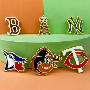 Mlb Baseball Team Metal Brooches Zinc Alloy Enamel <b>Pins</b> <b>Hat</b> <b>Pins</b> Gift Unisex Decorative Badges Butterfly Clasp - Product Image 3