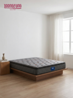 Matelas hybride LOONGFUNG, emballage enroulable, personnalisable pour la maison et l'hôtel, avec ressorts ensachés et mousse de charbon de bambou écologique, ODM/OEM