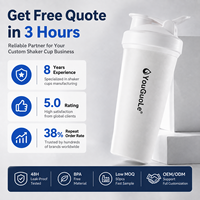 Bouteille shaker protéinée 20 oz en vrac, durable, en plastique non toxique, pour musculation, haltérophilie et entraînement de force