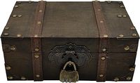 Cofre del tesoro pirata con cerradura de código de hierro Cajas de madera vintage con cerradura Caja de madera vikinga