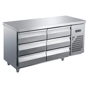 Thương mại ngăn kéo bàn làm việc Tủ lạnh 6 ngăn kéo thép không gỉ Tủ đông bánh cửa hàng khách sạn nhà bếp dưới truy cập tủ lạnh - Product Image 1