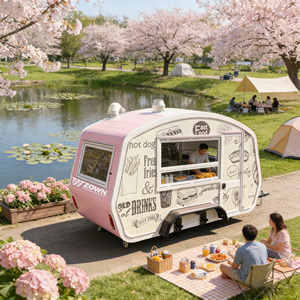 Carrito de Comida Móvil Personalizado, Carrito de Venta Ambulante para Operaciones en Interiores de Centros Comerciales y Mercados Nocturnos - Product Image 1