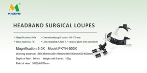 Gafas de aumento dentales MICARE 5.0X, diadema, lupas quirúrgicas binoculares, tipo portátil, abatible hacia arriba, para uso médico, para uso en el hogar - Product Image 4