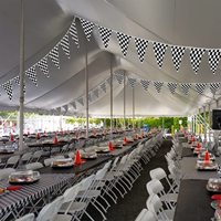Drapeaux à carreaux noir et blanc, fanions de course, bannière de course, décoration de fête sur le thème de la NASCAR, fêtes de voitures de course