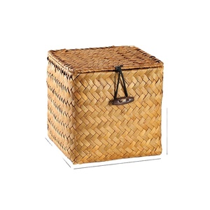 Tre Tự Nhiên Hộp Lưu Trữ Hiện Đại Mini Đám Cưới Giỏ Quà Tặng Hộ Gia Đình Tay Dệt Hamper 100% Handmade Khá Giỏ Cho Quà Tặng - Product Image 4