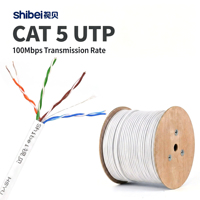 Cable de Red LAN UTP CAT5 de Cobre Sólido de 24 AWG y 4 Pares, con Cubierta de PVC, Alta Conductividad, para Cámaras IP y Uso Ethernet