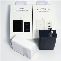Cargador de Pared Rápido de 65W PD con 3 Puertos USB-C y USB-A, Adaptador de Carga Portátil de Viaje con Enchufe EU, UK, US para Samsung S22, S23, S24, S25, S26 Ultra