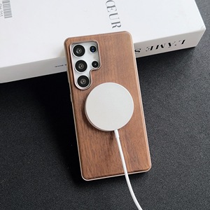 <span class=keywords><strong>Cadre</strong></span> de pare-chocs en métal magnétique à pression élastique + étui arrière de téléphone en <span class=keywords><strong>bois</strong></span> véritable pour <span class=keywords><strong>Samsung</strong></span> Galaxy S25 S24 S23 Ultra - Product Image 3