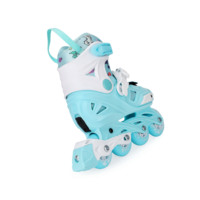 Patins à roulettes en ligne à quatre roues de taille réglable pour enfants - Roues lisses, chaussures d'apprentissage adaptées aux débutants