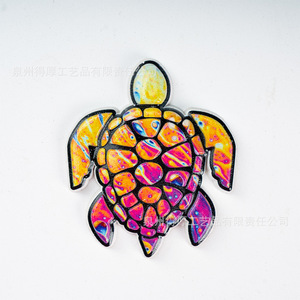 Aimants de réfrigérateur en résine imprimés en couleur en forme de tortue, lot de plusieurs pièces, autocollants magnétiques animaux, souvenir artisanal - Product Image 4