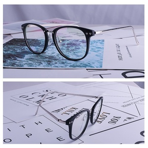 Acétate granule Noir Cadres Optiques Avec Logo <span class=keywords><strong>Monture</strong></span> de lunettes En Plastique Transparent Montures De Lunettes - Product Image 1