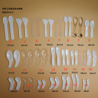 Spatules cosmétiques en plastique de 3 cm, 4 cm, 5 cm, 6 cm, 7 cm, 8 cm, 9 cm, blanches, transparentes, couleur personnalisée, outils d'emballage, cuillère à crème, fournisseur de spatules