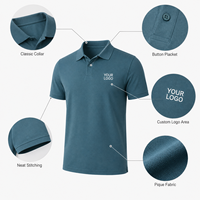 Polo pour homme avec logo personnalisé, respirant, manches courtes, tissu piqué, uniforme d'équipe, haut décontracté pour le travail