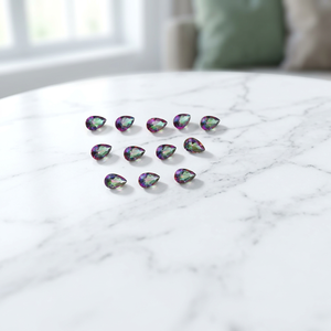 12 piezas de cuarzo místico con corte de pera, piedra suelta iridiscente de 6x9mm en forma de lágrima arcoíris para la fabricación de joyas - Product Image 3