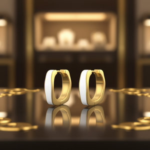 Pendientes de Aro de Lujo Chapados en Oro Blanco, Diseño Geométrico Minimalista, Unisex, para Uso Diario, Joyería Fina, Chapado en Oro de 22k - Product Image 2
