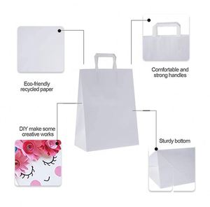 Hot Sale Custom Your Own Logo Recycled Kraft Paper Takeaway Food <b>Bag</b> with Flat Handles Flexo Printing OEM Design - Product Image 6