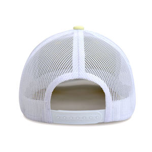 Casquette en maille respirante jaune pâle OEM/ODM – Chapeau de camionneur sportif d'été pour la plage et les voyages - Product Image 6