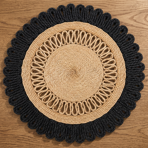 Star Hometex High Demand Rectangle Jute Area <b>Rug</b> Handcrafted Braided Modern Style Floral Washable Non-Slip Flat Pile <b>Black</b> - Product Image 4