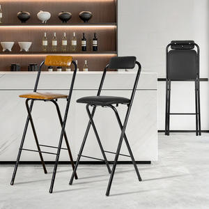 Tabouret de bar moderne pliable et portable - Tabouret haut avec dossier, couleur personnalisée, usage commercial pour la maison, le bar, l'hôtel, les installations de loisirs - Product Image 5