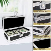 Boîte de rangement en alliage d'aluminium pour espèces, boîte de rangement verrouillable, plateau à monnaie, organisateur de billets, tirelire pour collectionneur, boîte à monnaie
