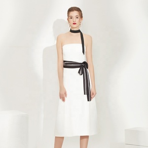 De moda de cóctel damas vestido blanco cumpleaños fiesta hendidura Maxi vestido - Product Image 1