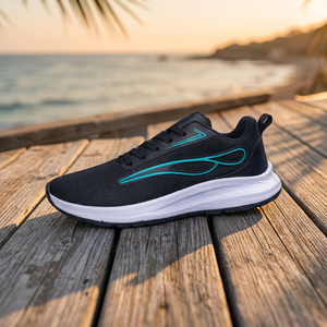 Baskets noires respirantes à lacets, amortissantes, antidérapantes, à bout rond, pour la marche et le sport décontracté - Product Image 5