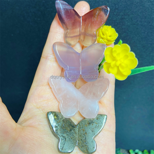 Cristallo all'ingrosso brama di 4.5cm farfalla Fluorite cristallo naturale artigianale rosa quarzo farfalla per la decorazione domestica e regalo - Product Image 4