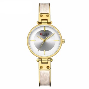 Vintage Fashion Ladies Quartz Watch Minimalist Black Dial Gold Tone Marbled Bracelet Waterproof Elegant Dress Watch - Product Image 3