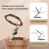 Support de téléphone portable magnétique pliable multi-angle en métal, idéal pour tableau de bord et bureau – Meilleure vente