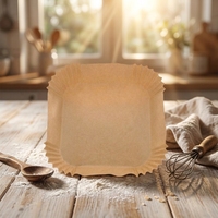 Papiers de cuisson carrés jetables pour friteuse à air, 8 pouces, antiadhésifs, en papier sulfurisé de qualité alimentaire pour paniers de 5 à 8 pintes