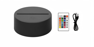 Base <span class=keywords><strong>de</strong></span> Madera Grande para Lámpara, Incluye Control Remoto, Cable USB, 16 Colores para Luz Nocturna LED 3D, Decoración Acrílica, Luces Decorativas - Product Image 3