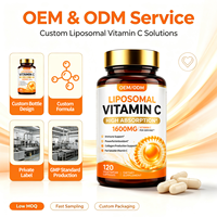 Capsules de Vitamine C Liposomale Haute Puissance avec Logo Personnalisé, Lécithine de Tournesol, 120 Capsules, Complément Alimentaire pour Adultes, Femmes et Hommes
