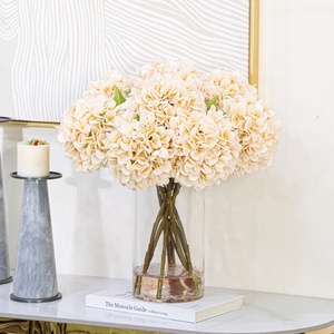 Modern Minimalist Handmade Light Pink Hydrangea Bouquet Artificial <strong>Flower</strong> Glass <strong>Vase</strong> Premium Customized Size Valentine's Day - Product Image 4